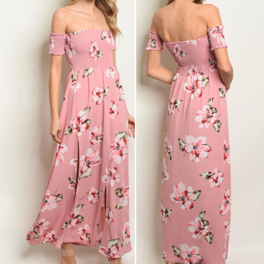 Girly & Flirty BLUE & FLORAL MAXI DRESS BOHO STYLE - Picture 3 of 8